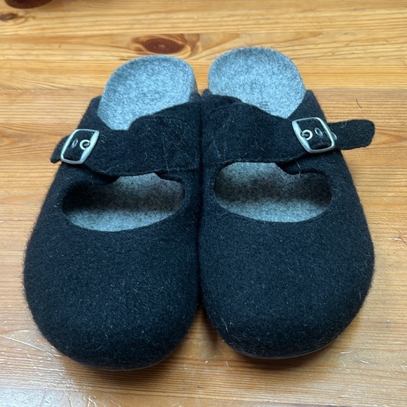 DR ANDREW WEIL SHOES black wool Mary Jane buckle mule size 40 - Picture 2 of 10